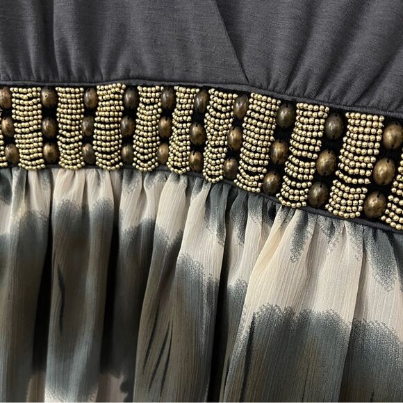 Boston Proper Y2K V-neck Embellished Beaded Top Empire Waist Stretch S - Picture 5 of 11